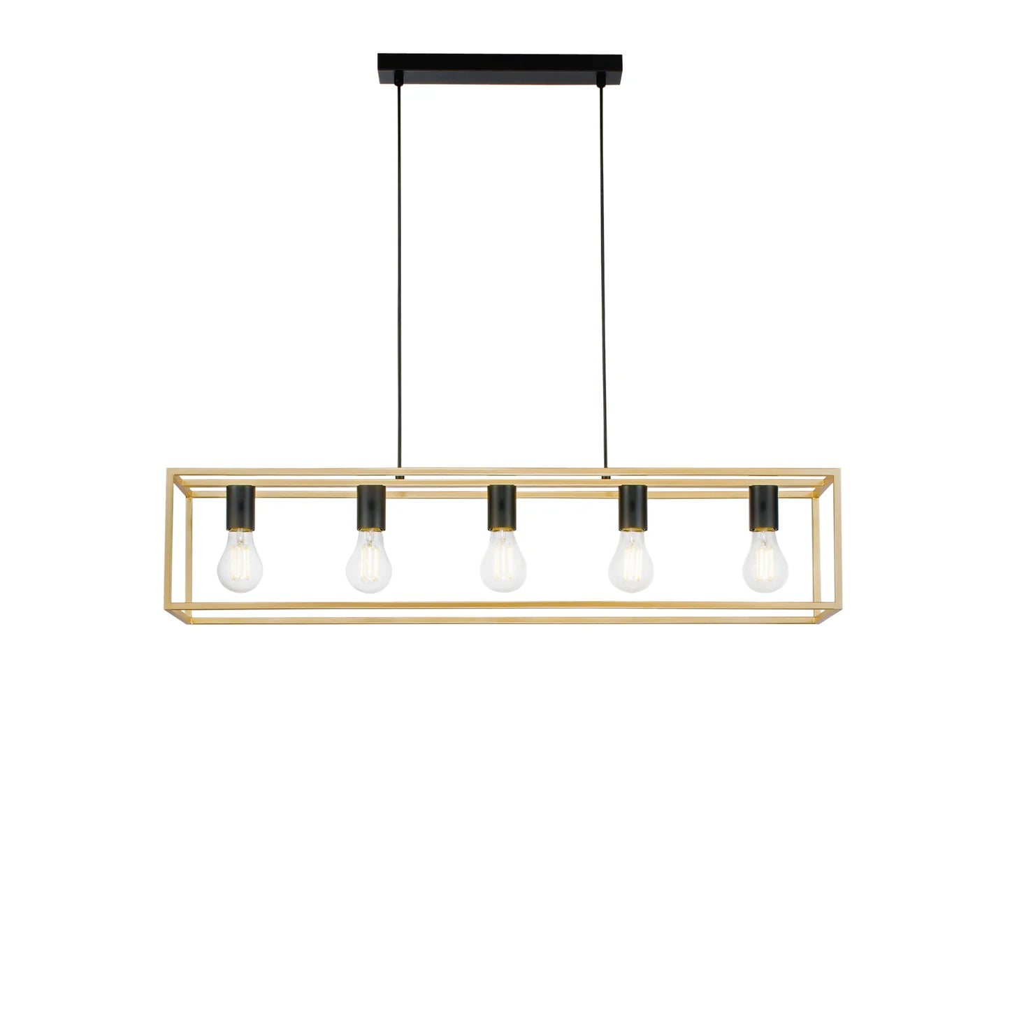 Sospensione 5 luci metallo nero e oro satinato 5XE27 non incl. KIMERA Sospensione 5 luci metallo nero e oro satinato 5XE27 non incl. KIMERA